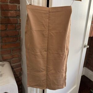 Elegant Tan Women's Midi Skirt
